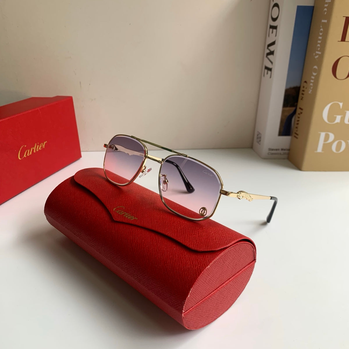 Cartier Metal Fashion Silver Lens Sunglasses for Men & Women - 382848 - detail image 4
