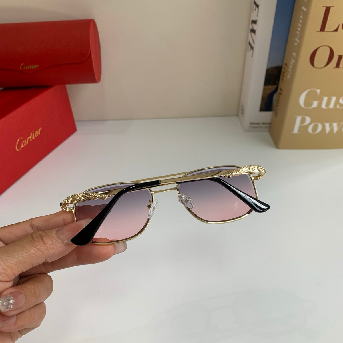Cartier Metal Fashion Silver Lens Sunglasses for Men & Women - 382848 - detail image 6