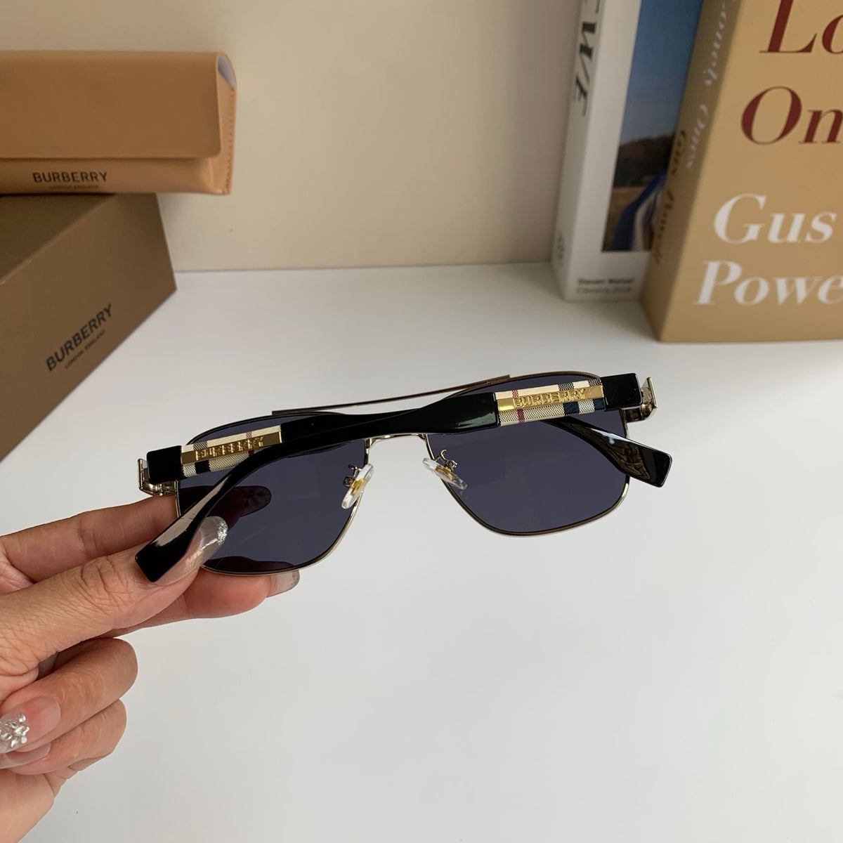 Burberry Metal Square Silver Lens Sunglasses for Men & Women - 399090 - detail image 7