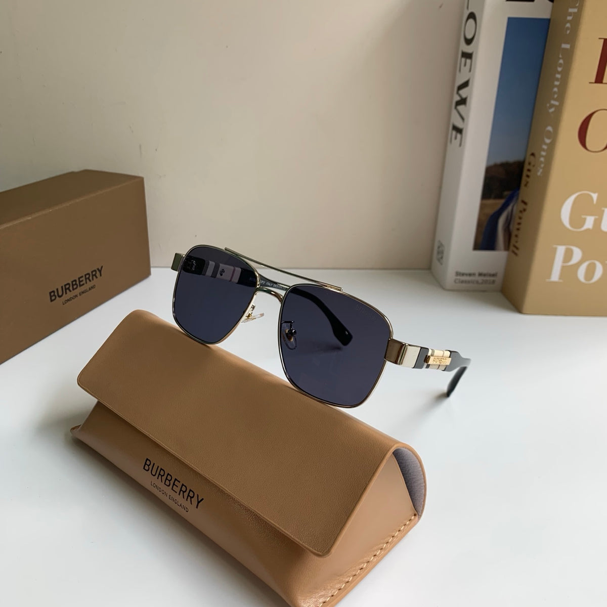 Burberry Metal Square Silver Lens Sunglasses for Men & Women - 399090 - detail image 5