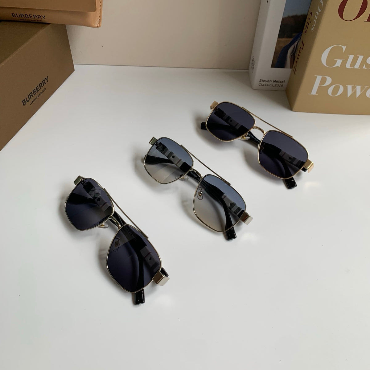 Burberry Metal Square Silver Lens Sunglasses for Men & Women - 399090 - detail image 9