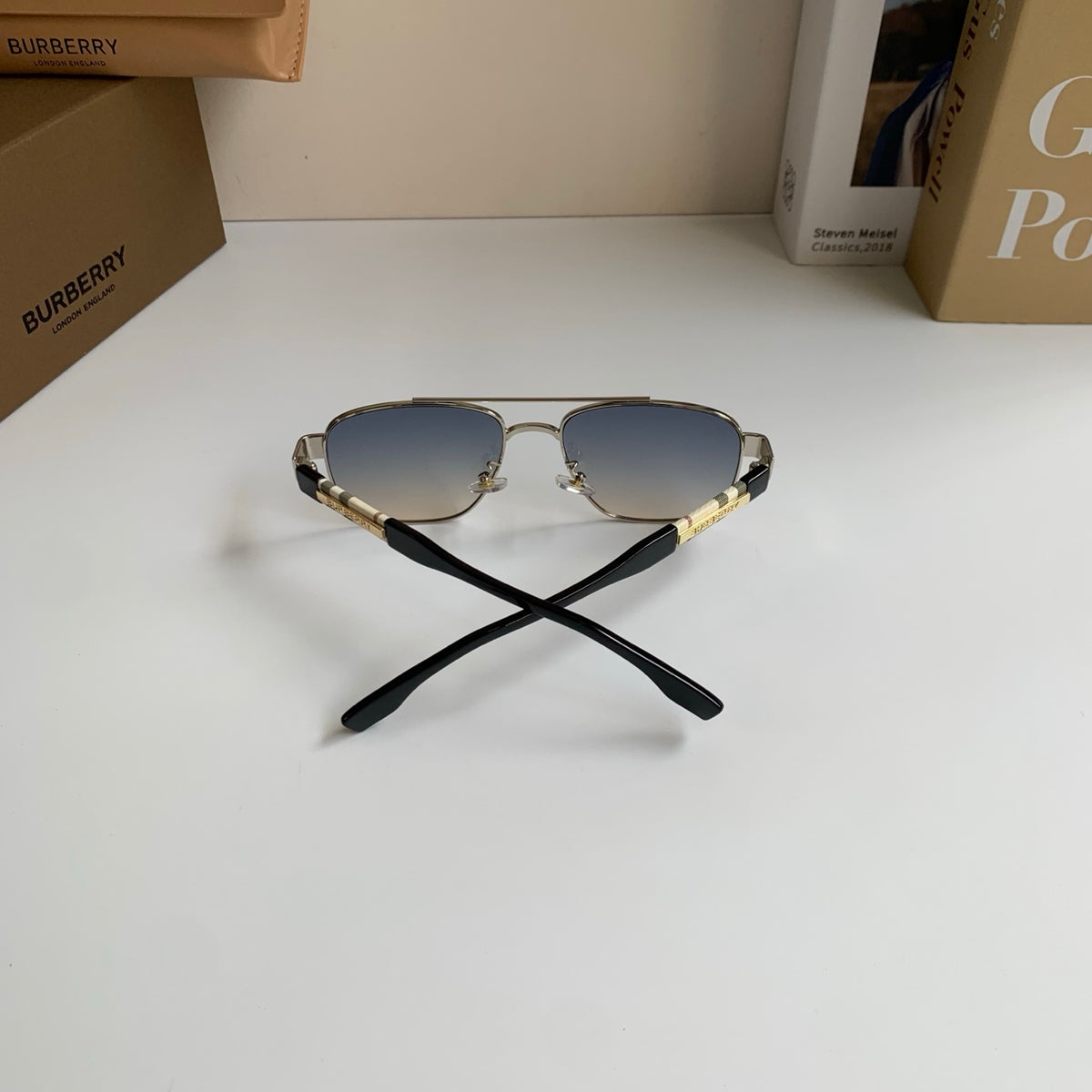 Burberry Metal Square Silver Lens Sunglasses for Men & Women - 487442 - detail image 8
