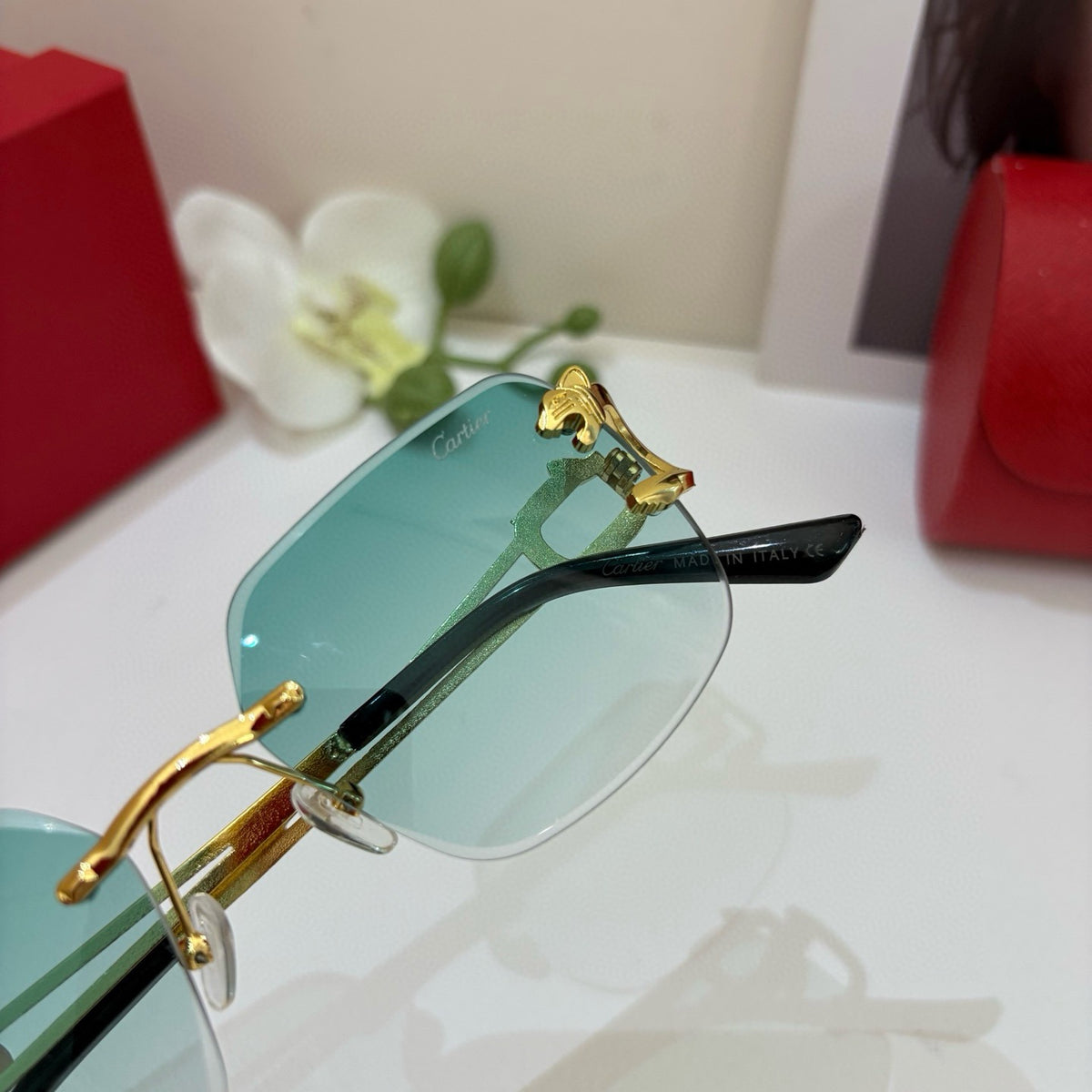 Cartier Fashion Green Lens Sunglasses for Men & Women