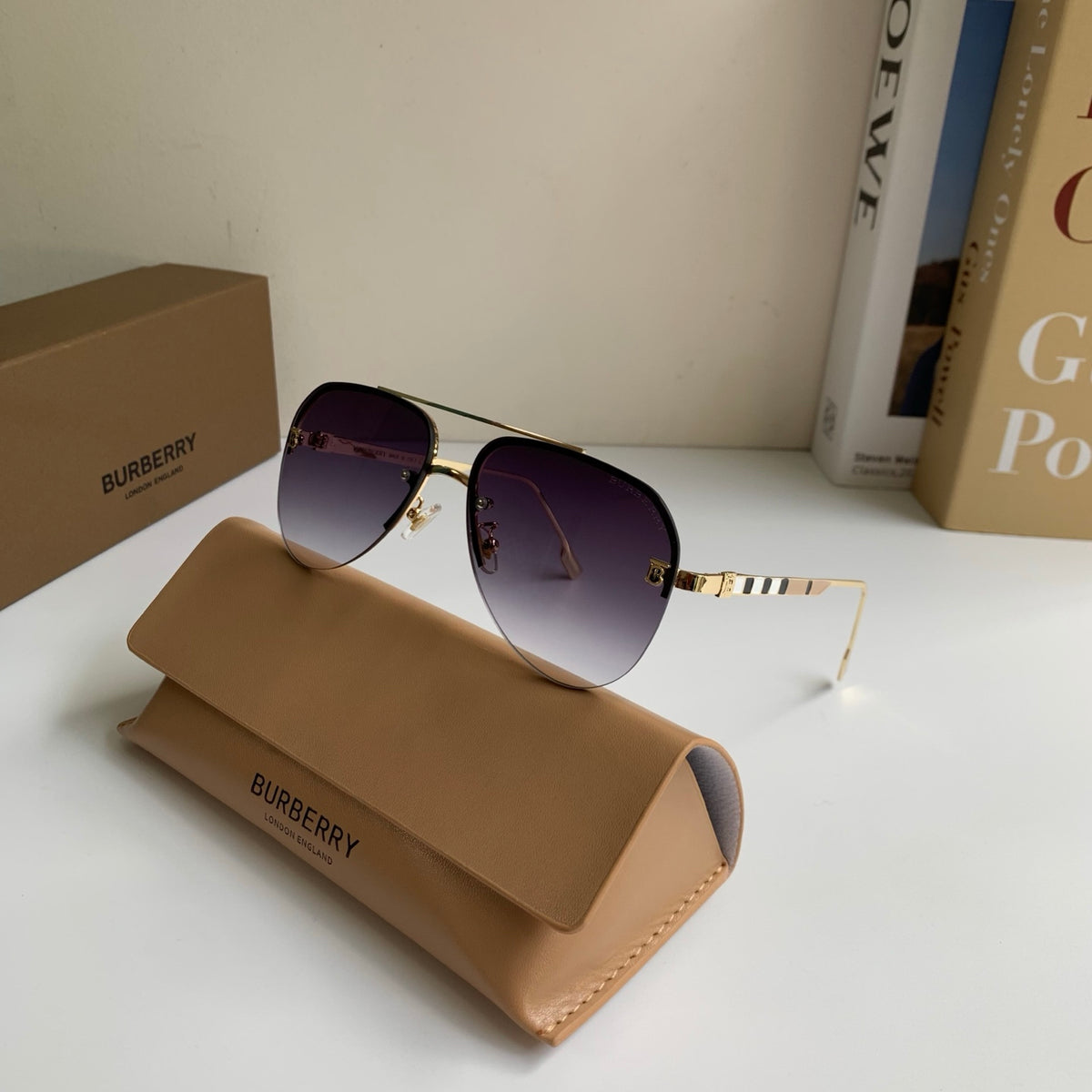 Burberry Metal Aviator Silver Lens Sunglasses for Men & Women - 382888 - detail image 5