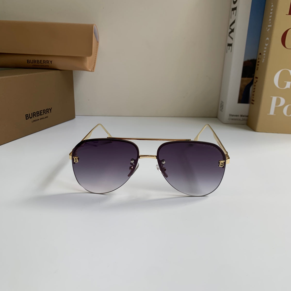 Burberry Metal Aviator Silver Lens Sunglasses for Men & Women - 382888 - detail image 3