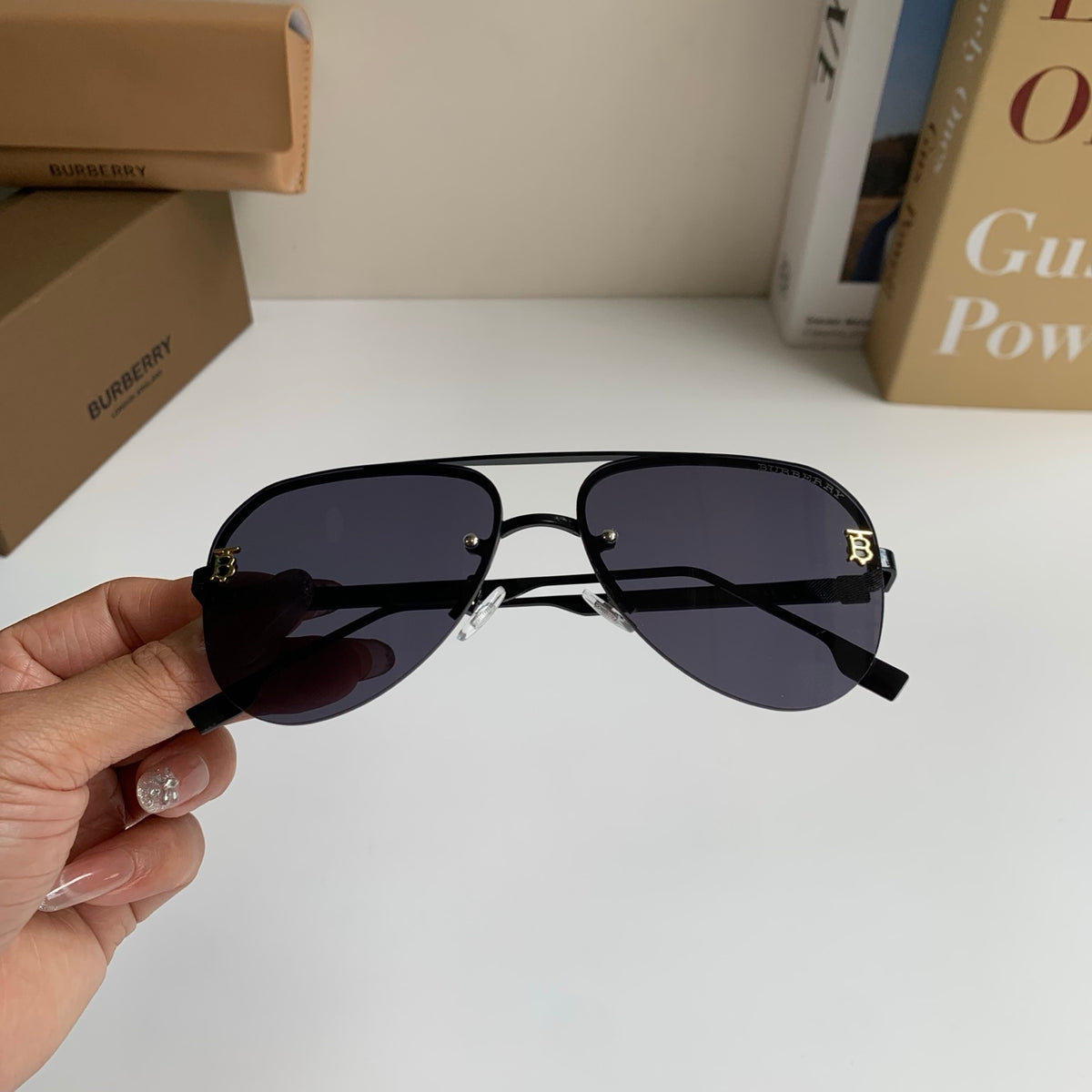 Burberry Metal Aviator Silver Lens Sunglasses for Men & Women - 382889 - detail image 3