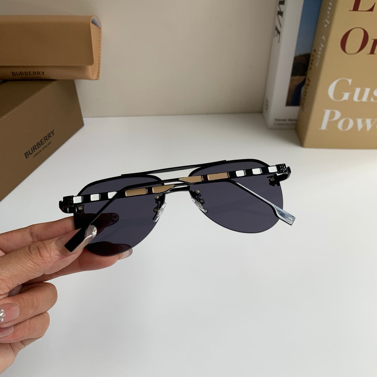 Burberry Metal Aviator Silver Lens Sunglasses for Men & Women - 487407 - detail image 7