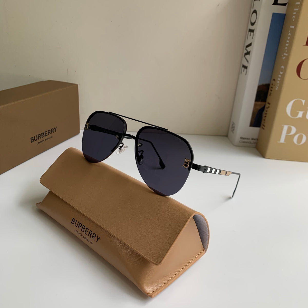 Burberry Metal Aviator Silver Lens Sunglasses for Men & Women - 382889 - detail image 4