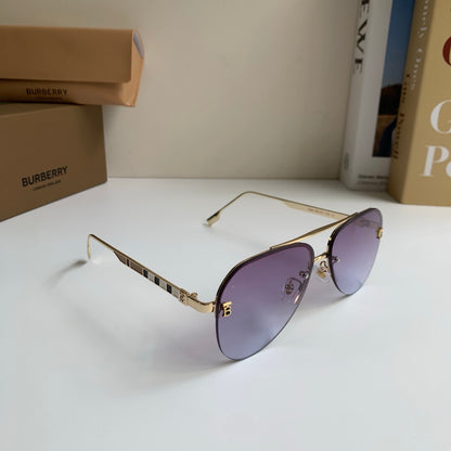 Burberry Metal Aviator Silver Lens Sunglasses for Men & Women - 382890
