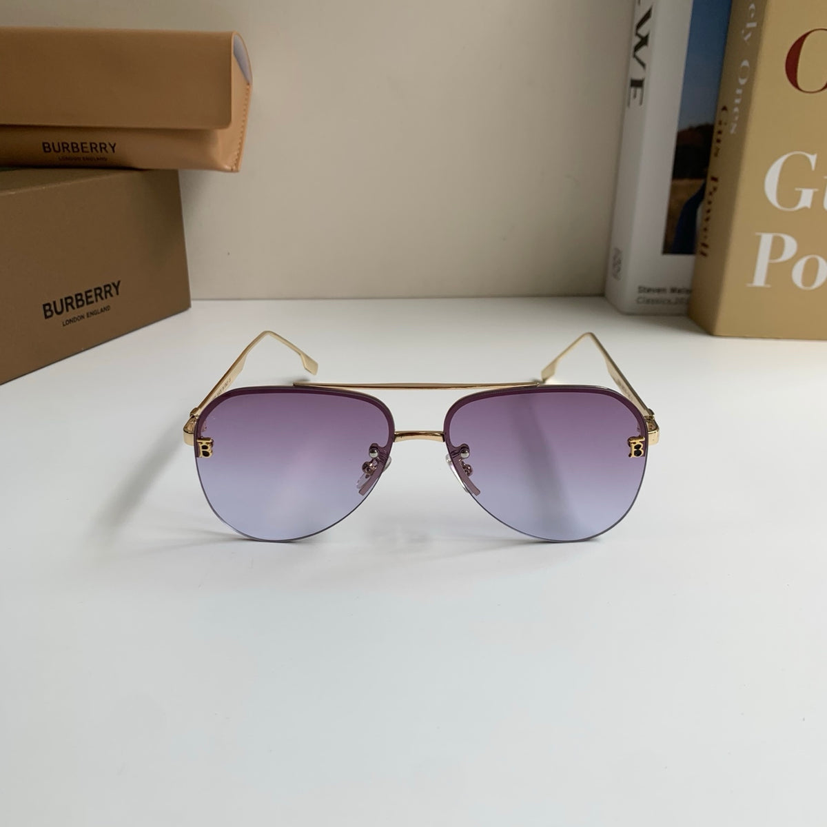 Burberry Metal Aviator Silver Lens Sunglasses for Men & Women - 487408 - detail image 5