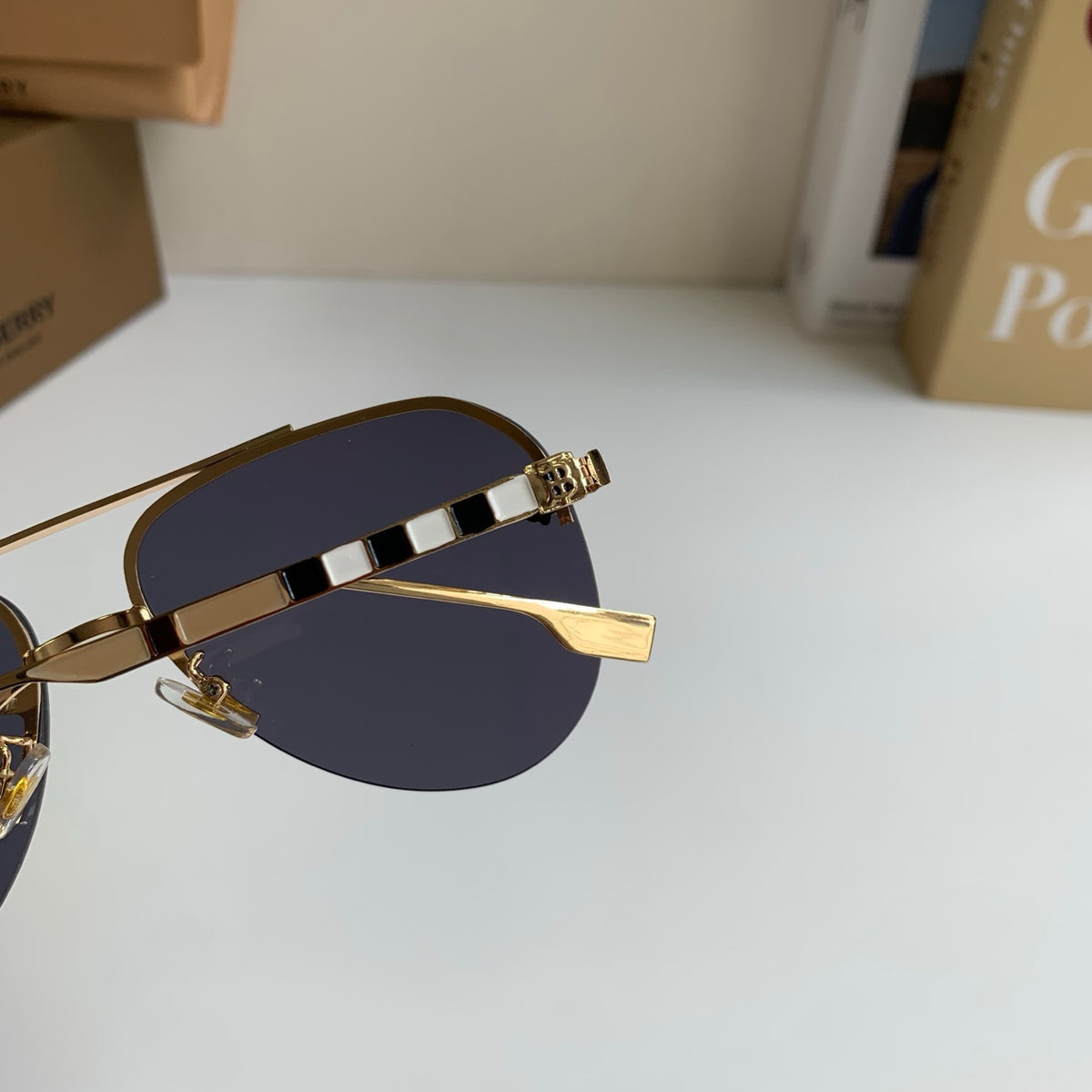 Burberry Metal Aviator Silver Lens Sunglasses for Men & Women - 382891 - detail image 6