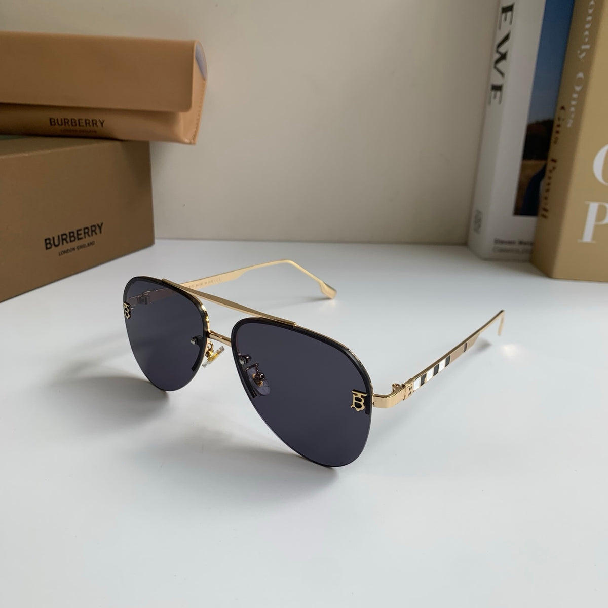 Burberry Metal Aviator Silver Lens Sunglasses for Men & Women - 382891 - detail image 2