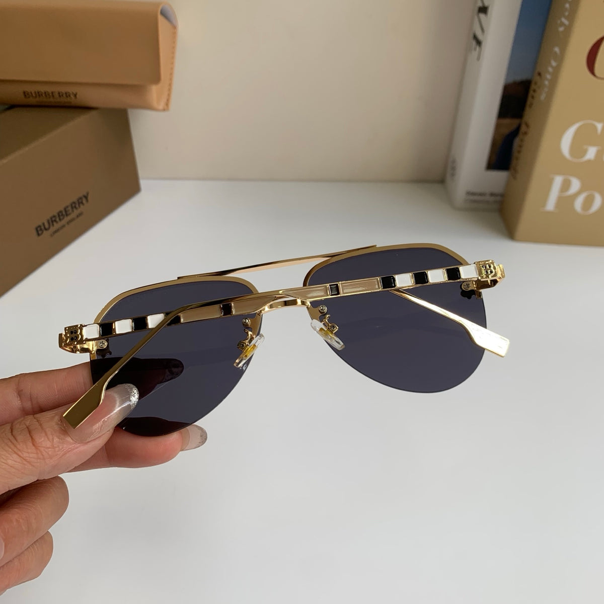 Burberry Metal Aviator Silver Lens Sunglasses for Men & Women - 382891 - detail image 9