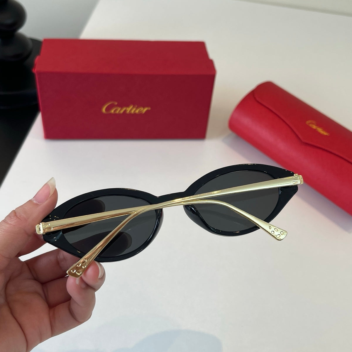 Cartier Lightweight Metal Rimless Silver Lens Sunglasses for Men & Wo - 465848 - detail image 7