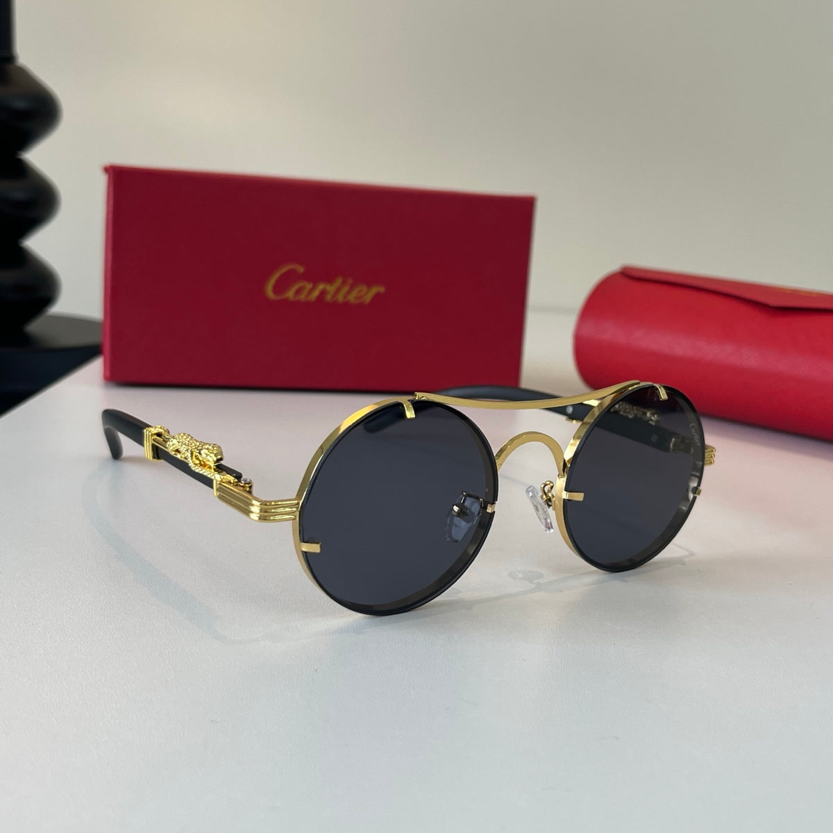 Cartier Lightweight Metal Rimless Silver Lens Sunglasses for Men & Wo - 465867