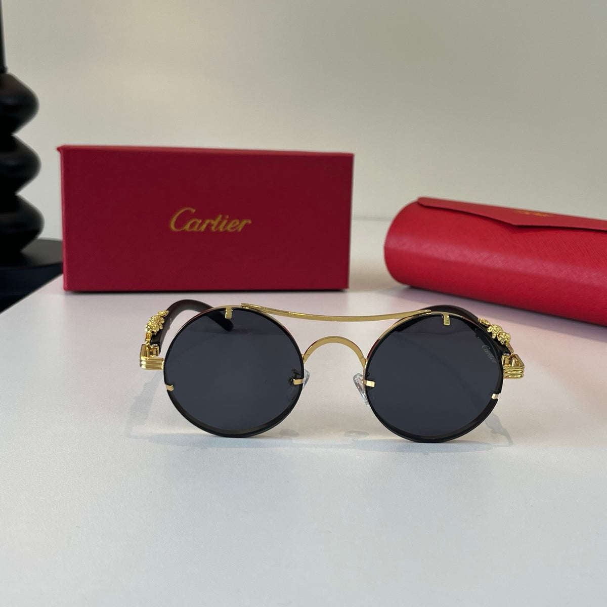Cartier Lightweight Metal Rimless Silver Lens Sunglasses for Men & Wo - 465867 - detail image 2