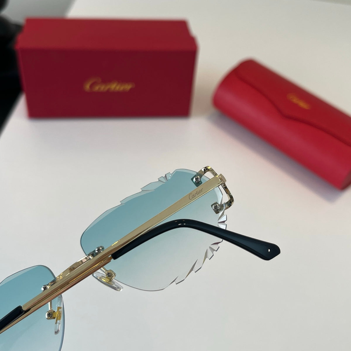 Cartier Lightweight Metal Rimless Silver Lens Sunglasses for Men & Wo - 465868 - detail image 6