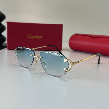Cartier Lightweight Metal Rimless Silver Lens Sunglasses for Men & Wo - 465852 - detail image 3