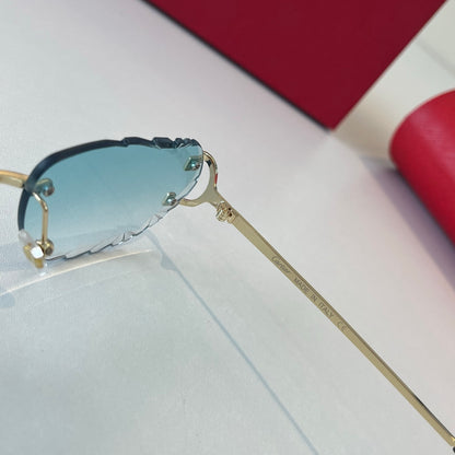 Cartier Lightweight Metal Rimless Silver Lens Sunglasses for Men & Wo - 487277 - detail image 9