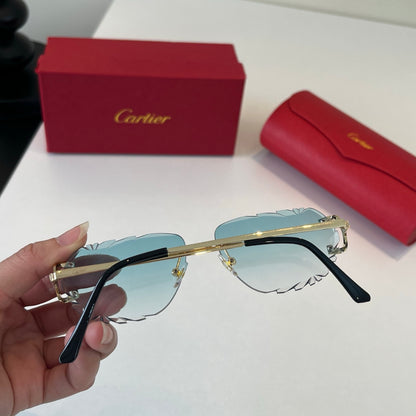Cartier Lightweight Metal Rimless Silver Lens Sunglasses for Men & Wo - 465868 - detail image 7