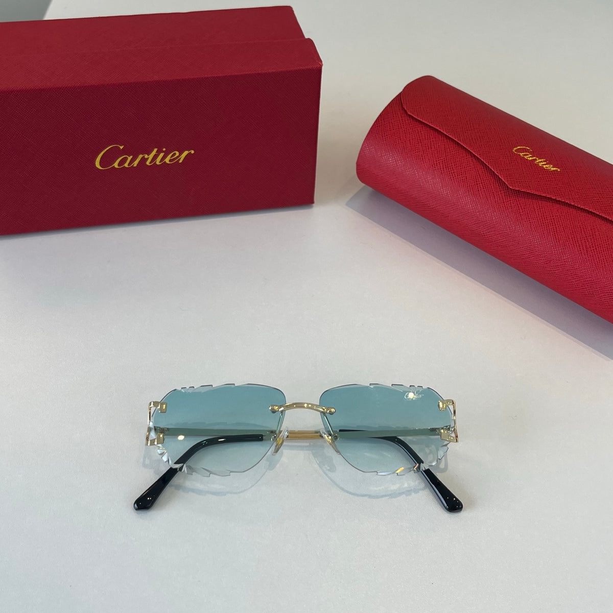 Cartier Lightweight Metal Rimless Silver Lens Sunglasses for Men & Wo - 465852 - detail image 4