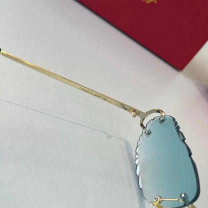 Cartier Lightweight Metal Rimless Silver Lens Sunglasses for Men & Wo - 465868 - detail image 8