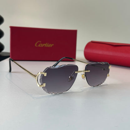 Cartier Lightweight Metal Rimless Silver Lens Sunglasses for Men & Wo - 487278