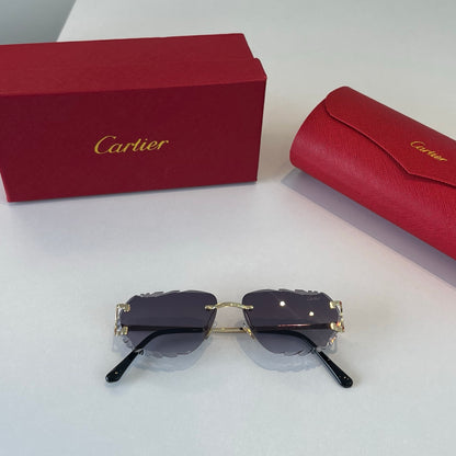 Cartier Lightweight Metal Rimless Silver Lens Sunglasses for Men & Wo - 465869 - detail image 2